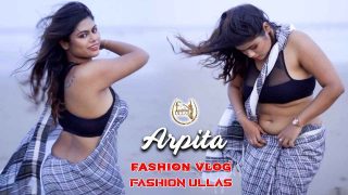 Arpita Black White Saree Fashion Ullas 2021 Hot Photoshoot